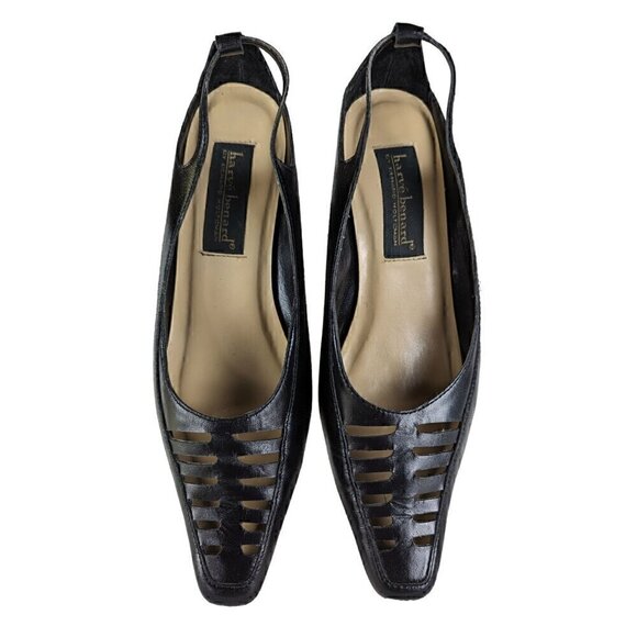 Harve Bernard Black Kitten Heels with Cut outs size 8W - Picture 2 of 8